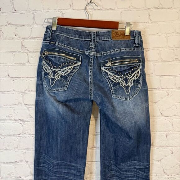 Adiktd Blue Straight Leg Jeans with Natural Fade - Picture 5 of 8